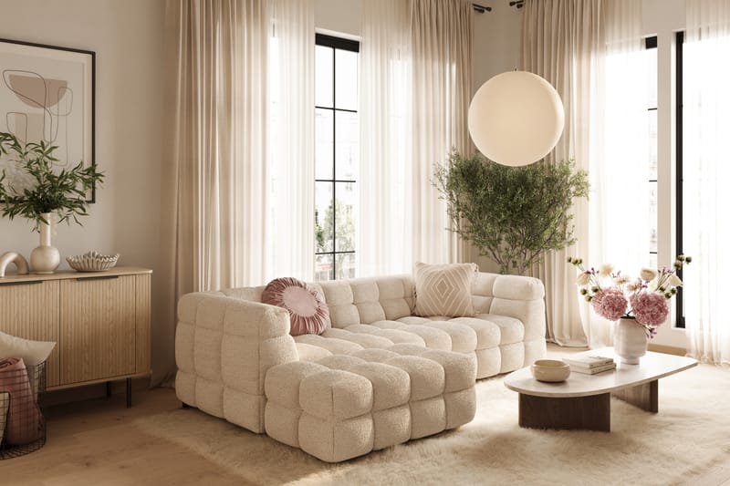Elise Boblete Sofagruppe 3-seter Divansofa Venstre + Lenestol - Beige - Møbler - Sofaer - Sofagrupper