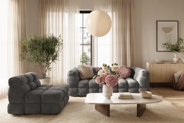 Elise Boblete Sofagruppe 3-seter Sofa + Lenestol - Mørkegrå - Møbler - Sofaer - Sofagrupper