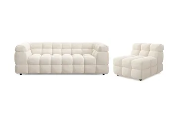 Elise Boblete Sofagruppe 3-seter Sofa + Lenestol - Hvit - Møbler - Sofaer - Sofagrupper