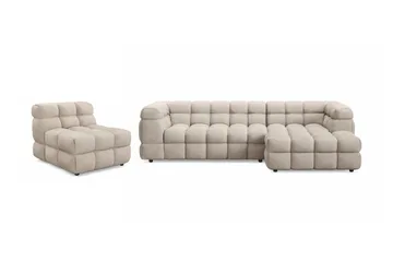 Elise Boblete Sofagruppe 4-seter Divansofa Høyre + Lenestol - Beige - Møbler - Sofaer - Sofagrupper
