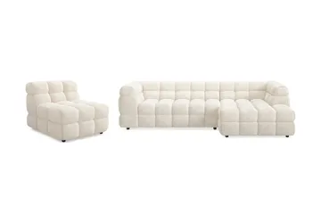 Elise Boblete Sofagruppe 4-seter Divansofa Høyre + Lenestol - Beige - Møbler - Sofaer - Sofagrupper