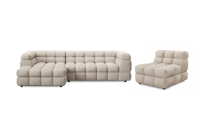 Elise Boblete Sofagruppe 4-seter Divansofa Venstre + Lenestol, Beige
