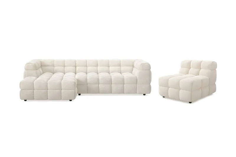 Elise Boblete Sofagruppe 4-seter Divansofa Venstre + Lenestol, Beige