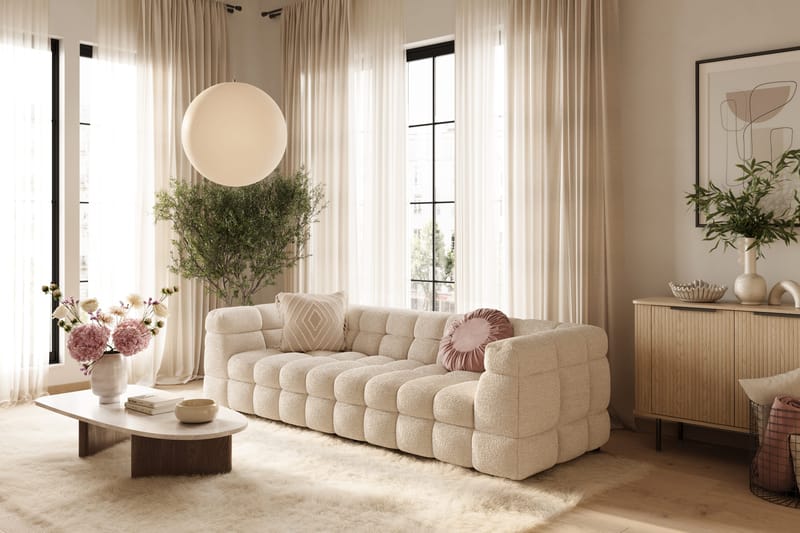 Elise Boblete Sofagruppe 4-seter Sofa + Lenestol - Beige - Møbler - Sofaer - Sofagrupper