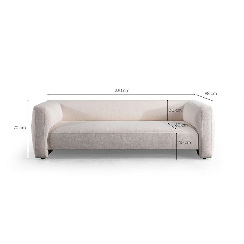Elvaris 3-seters sofa - Hvit - Møbler - Sofaer - 3 seter sofa