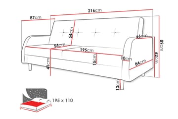 Emaan Sofa 3-seter - Grå - Møbler - Sofaer - 3 seter sofa