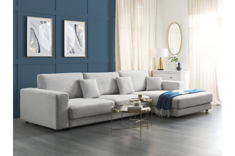 Ersi Hjørnesofa 4-seter - Grå/Svart - Møbler - Sofaer - Hjørnesofaer - Hjørnesofa med divan