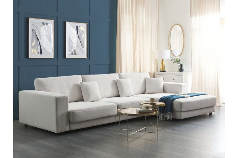 Ersi Hjørnesofa 4-seter - Hvit/Svart - Møbler - Sofaer - Hjørnesofaer - Hjørnesofa med divan