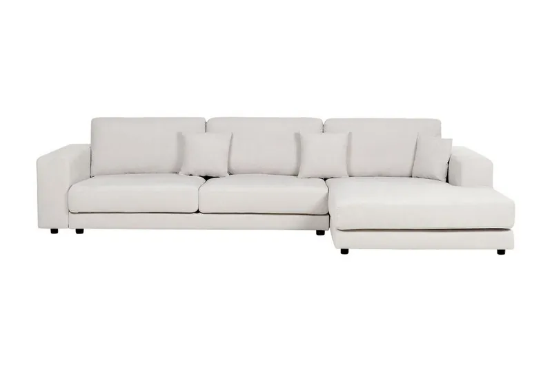 Ersi Hjørnesofa 4-seter, Hvit/Svart