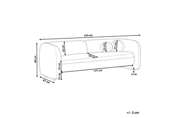 Fabion Sofa 3-seter - Krem - Møbler - Sofaer - Fløyelssofaer