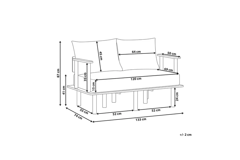 Fadey Sofa 2-seter - Grønn/Lyst tre - Møbler - Sofaer - 2 seter sofa