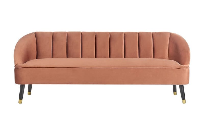 Farrin Sofa 3-seter - Brun/Svart/Gull - Møbler - Sofaer - Fløyelssofaer