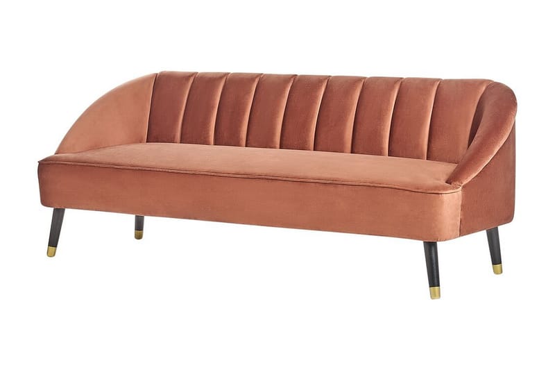 Farrin Sofa 3-seter - Brun/Svart/Gull - Møbler - Sofaer - Fløyelssofaer