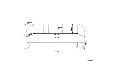 Farrin Sofa 3-seter - Hvit/Svart/Gull - Møbler - Sofaer - Fløyelssofaer