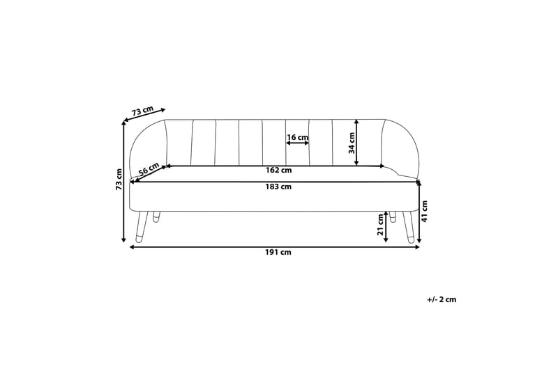 Farrin Sofa 3-seter - Hvit/Svart/Gull - Møbler - Sofaer - Fløyelssofaer