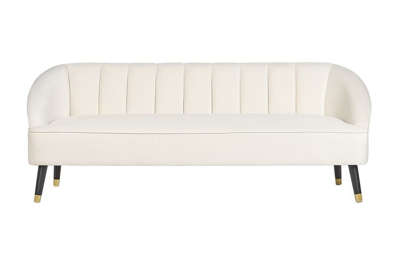 Farrin Sofa 3-seter - Hvit/Svart/Gull - Møbler - Sofaer - Fløyelssofaer
