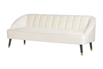Farrin Sofa 3-seter - Hvit/Svart/Gull - Møbler - Sofaer - Fløyelssofaer