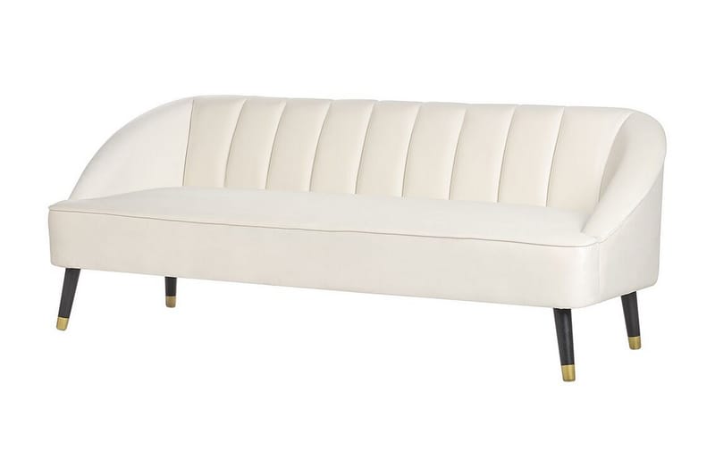 Farrin Sofa 3-seter - Hvit/Svart/Gull - Møbler - Sofaer - Fløyelssofaer