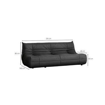Feylorin 3-seters sofa - Mørkegrå - Møbler - Sofaer - 3 seter sofa