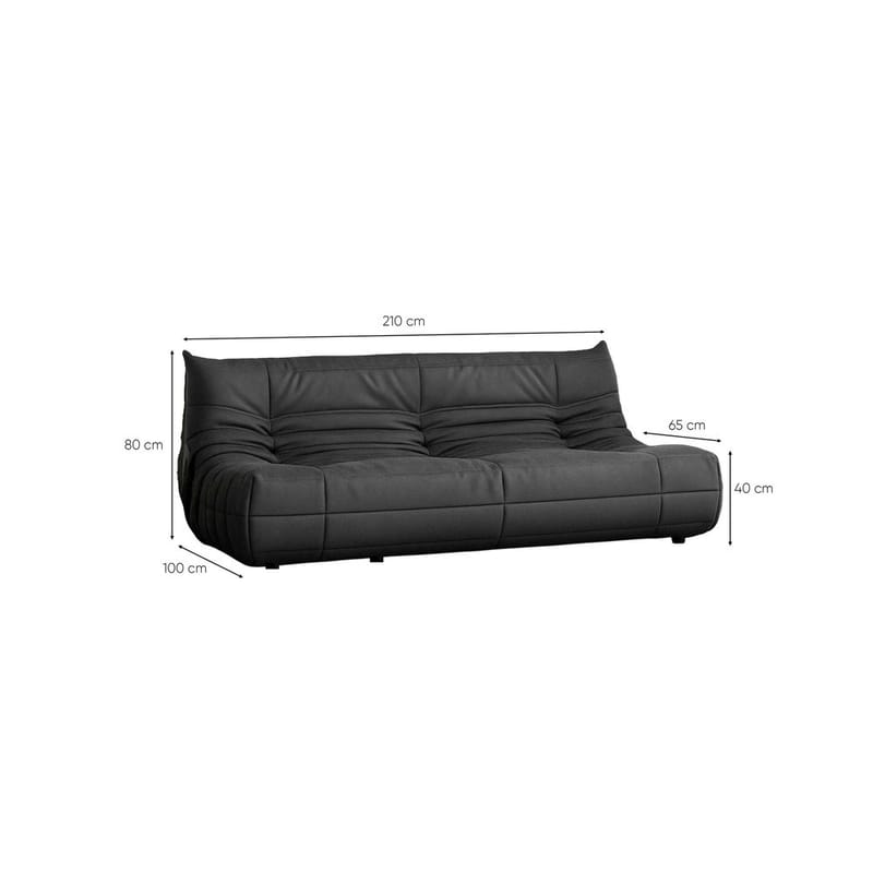 Feylorin 3-seters sofa - Mørkegrå - Møbler - Sofaer - 3 seter sofa