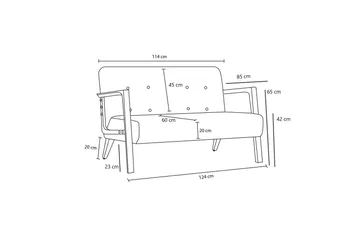 Finegard 2-seters Sofa - Brun - Møbler - Sofaer - 2 seter sofa