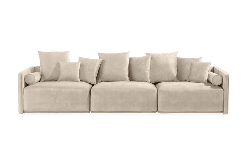 3-seters Fløyelssofa Neilton - Beige/Svart - Fløyelssofaer - 3 seter sofa