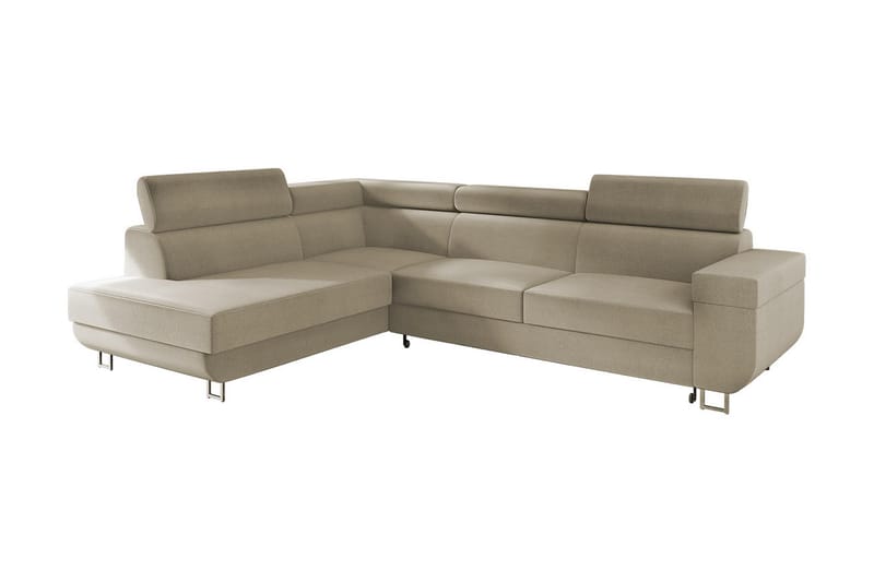 3-seters Hjønresovesofa Argueso - Beige - Fløyelssofaer