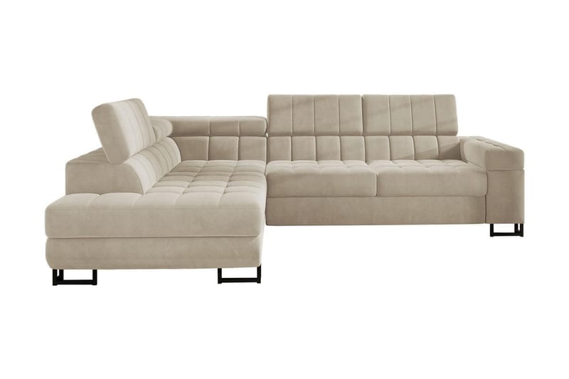 3-seters Hjønresovesofa Hexham - Fløyel/Beige - Fløyelssofaer