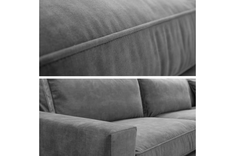 3-seters Hjørnesofa Taboras - Fløyel/Blå - Fløyelssofaer - 3 seters sofa med divan - Sofaer med sjeselong