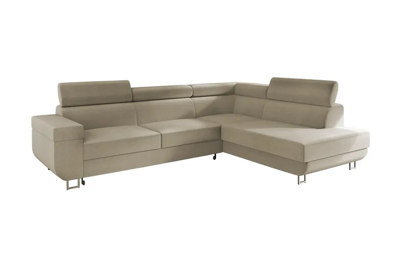3-seters Hjørnesovesofa - Beige - Møbler - Sofaer - Sovesofaer - Langsgående sovesofa