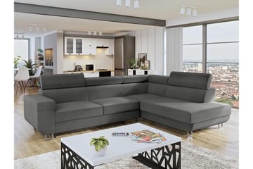 3-seters Hjørnesovesofa - Grå - Møbler - Sofaer - Sovesofaer - Langsgående sovesofa