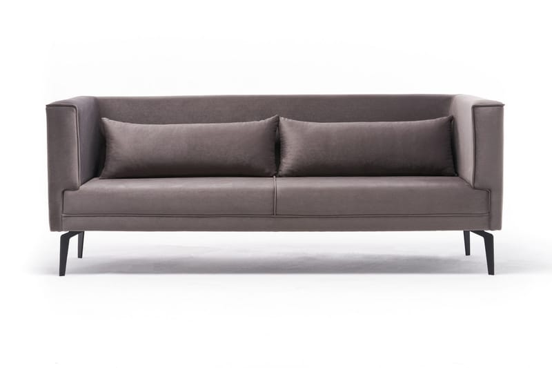 3-seters sofa Aidsisa - Lysegrå/Svart - 3 seter sofa - Fløyelssofaer