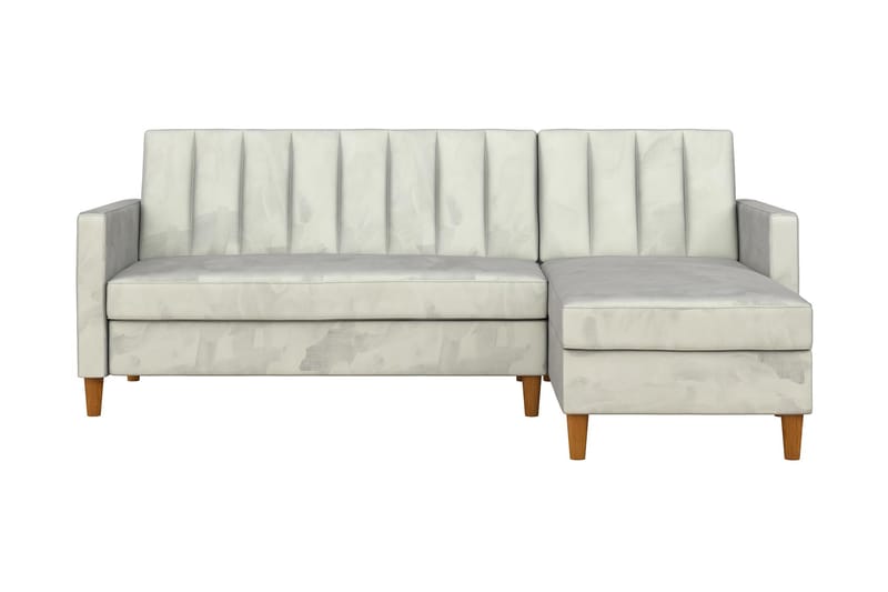 3-sits Divansovesofa Celine Fløyel/Lysegrå - Dorel Home - Fløyelssofaer - Sovesofa divan