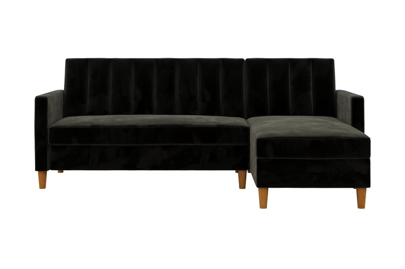 3-sits Divansovesofa Celine Fløyel/Svart - Dorel Home - Fløyelssofaer - Sovesofa divan