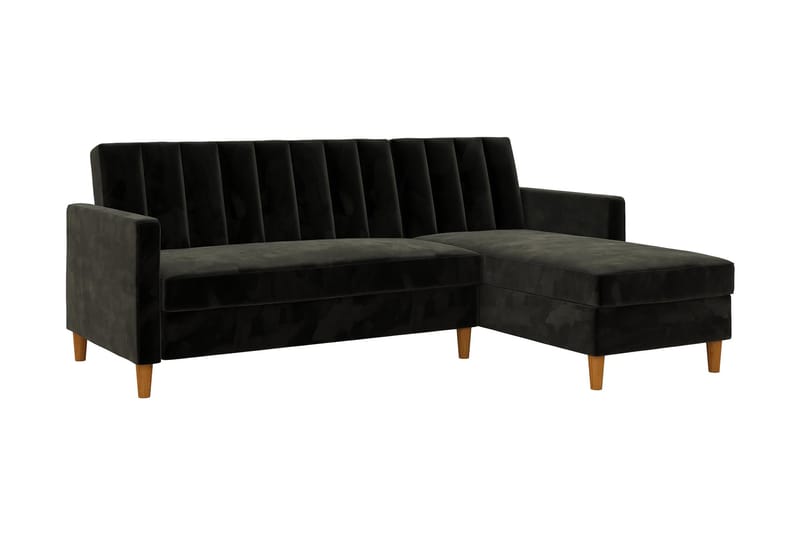 3-sits Divansovesofa Celine Fløyel/Svart - Dorel Home - Fløyelssofaer - Sovesofa divan