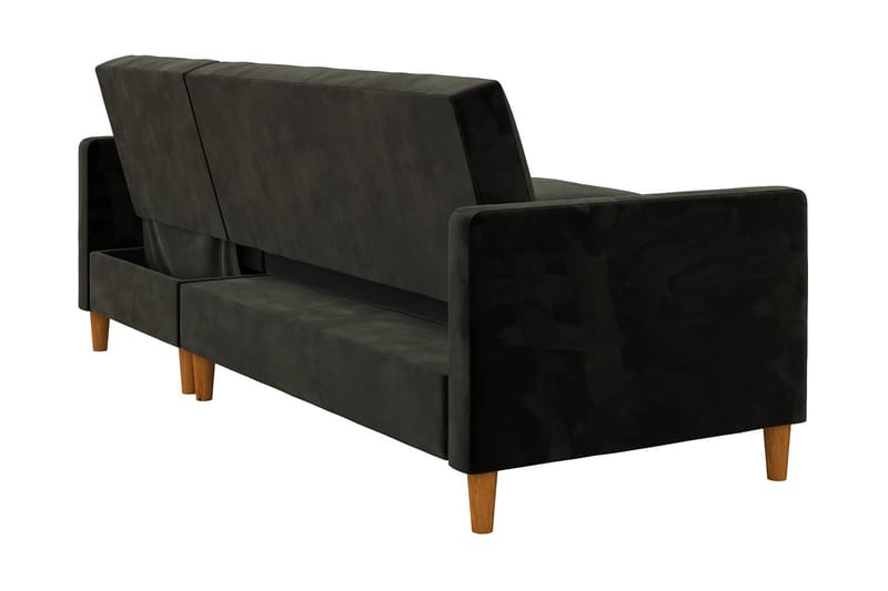 3-sits Divansovesofa Celine Fløyel/Svart - Dorel Home - Fløyelssofaer - Sovesofa divan