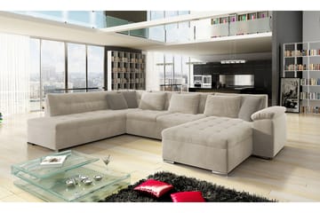4-seters Hjønresovesofa Sororia - Beige - Møbler - Sofaer - Fløyelssofaer