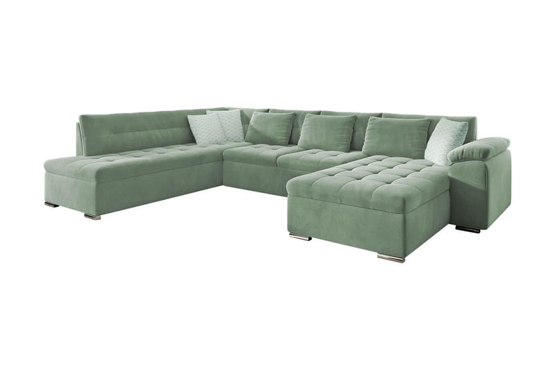 4-seters Hjønresovesofa Sororia - Grønn - Møbler - Sofaer - Fløyelssofaer