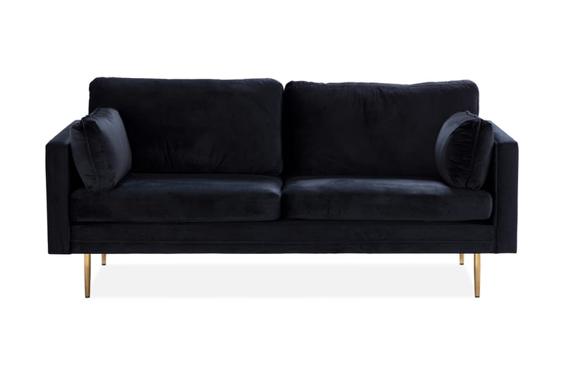 Fløyelssofa Arianos 3-seter - Svart - 3 seter sofa - Fløyelssofaer