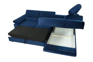 Azoulay Hjørnesofa Høyre - Grå - Møbler - Sofaer - Fløyelssofaer