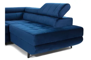 Azoulay Hjørnesofa Høyre - Grå - Møbler - Sofaer - Fløyelssofaer