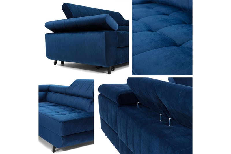 Azoulay Hjørnesofa Høyre - Grå - Møbler - Sofaer - Fløyelssofaer