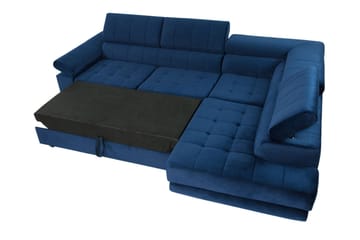 Azoulay Hjørnesofa Høyre - Grå - Møbler - Sofaer - Fløyelssofaer