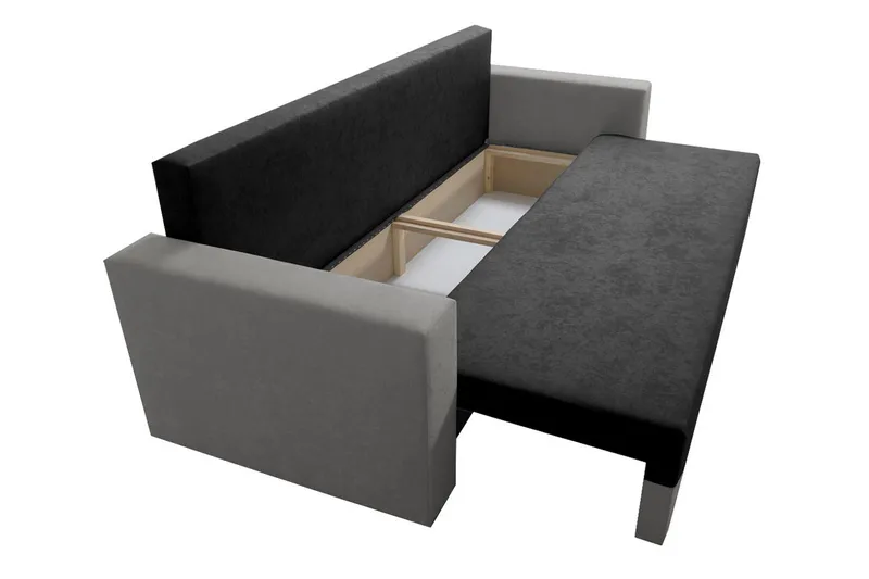 Banaso 3-seter Sovesofa 130x200 cm med Oppbevaring i Fløyel - Rød|Sort - Møbler - Sofaer - Fløyelssofaer