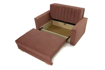 Bensbyn 2-seter Sovesofa 132x196 cm Sovbar Vertikalt Sydd i Stoff - Grå - Møbler - Sofaer - Sovesofaer - 2 seters sovesofa