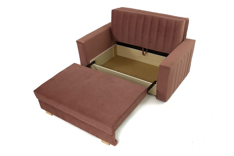 Bensbyn 2-seter Sovesofa 132x196 cm Sovbar Vertikalt Sydd i Stoff - Grå - Møbler - Sofaer - Sovesofaer - 2 seters sovesofa