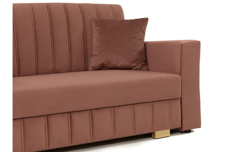 Bensbyn 2-seter Sovesofa 132x196 cm Sovbar Vertikalt Sydd i Stoff - Grå - Møbler - Sofaer - Sovesofaer - 2 seters sovesofa