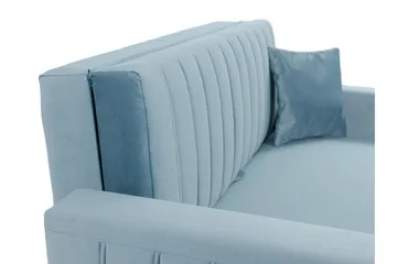 Bensbyn 2-seter Sovesofa med Oppbevaring og Vertikale Sømmer i Fløyel - Rosa - Møbler - Sofaer - Sovesofaer - 2 seters sovesofa