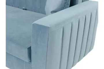 Bensbyn 2-seter Sovesofa med Oppbevaring og Vertikale Sømmer i Fløyel - Rosa - Møbler - Sofaer - Sovesofaer - 2 seters sovesofa
