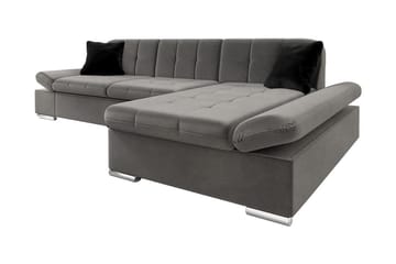 Branstad Hjørnesofa Høyre - Grå - Møbler - Sofaer - Fløyelssofaer